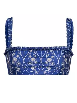 Agua By Agua Bendita топ бикини Olmo с цветочным принтом, синий