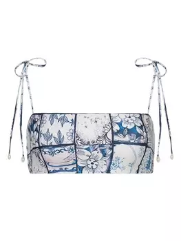 Agua By Agua Bendita топ бикини Primavera Porcelana с принтом, синий