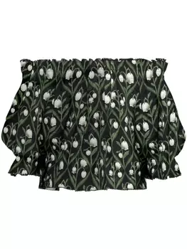 Agua By Agua Bendita топ Uruc с цветочной вышивкой, черный