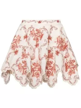 Agua By Agua Bendita юбка мини Retrato Florero с вышивкой, белый