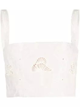 Agua By Agua Bendita укороченный топ Cacao с люверсами, нейтральный цвет