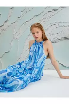 ahika Ercmen X – длинное платье с бретелькой на шее Koton, синий