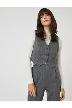 ahika Ercmen X — укороченный жилет с поясом Koton, серый