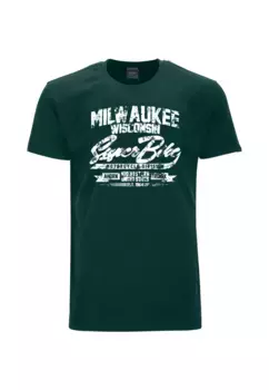 AHORN SPORTSWEAR Футболка "MILWAUKEE" с классной надписью, зеленый