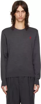 AI Paris Серо-красный свитер Ami De Cur AMI Paris