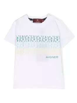 Aigner Kids футболка из джерси с логотипом, белый