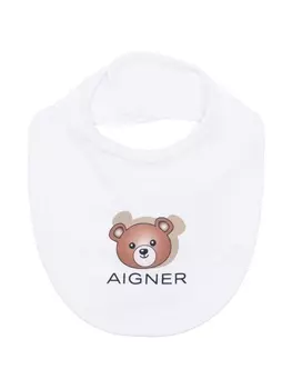 Aigner Kids нагрудник с логотипом, белый