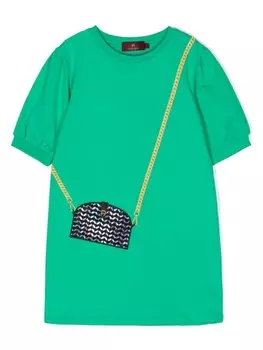 Aigner Kids платье с короткими рукавами, зеленый