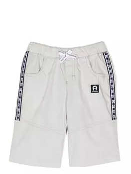 Aigner Kids шорты-бермуды с логотипом, серый