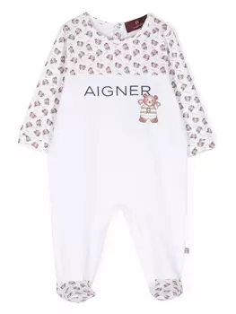 Aigner пижама с принтом, белый