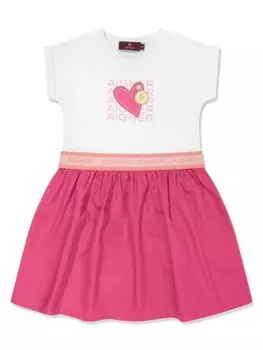 Aigner платье с логотипом, белый