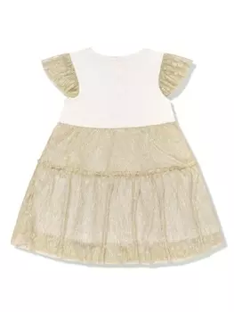 Aigner плиссированное платье с логотипом, белый