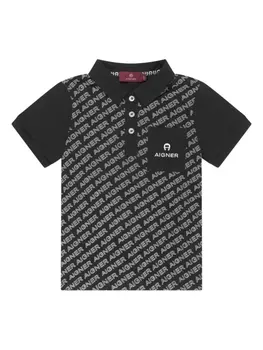 Aigner рубашка поло с логотипом, черный