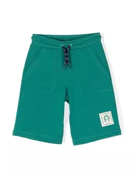 Aigner шорты-бермуды с нашивкой-логотипом, зеленый