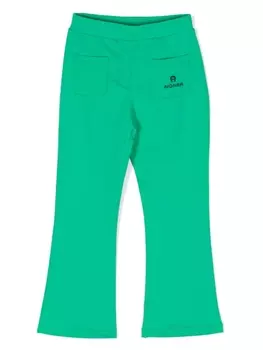 Aigner спортивные брюки из джерси с вышитым логотипом, зеленый