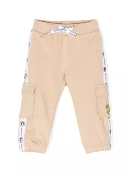 Aigner спортивные брюки с логотипом и кулиской, нейтральный цвет