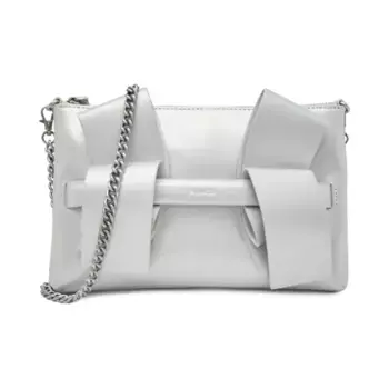 Aika плоская кожаная вечерняя сумочка с бантом Pinko, серебряный
