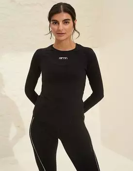 Aim'n Black – Базовый топ с длинными рукавами черного цвета, мягкий на ощупь