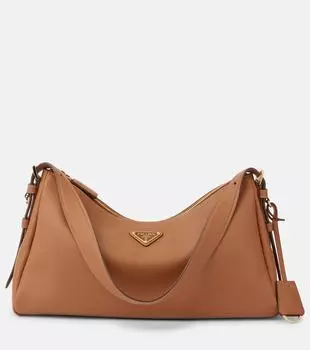 Aime средняя кожаная сумка через плечо Prada, Caramel