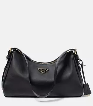 Aime средняя кожаная сумка через плечо Prada, черный