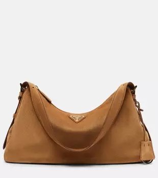 Aime средняя замшевая сумка через плечо Prada, коричневый