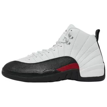 Air 12 "Red Taxi", кроссовки женские Jordan, белый/черный/красный