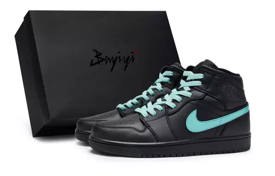 Air 1 Винтаж Баскетбольные Кроссовки Мужские Средний Верх Tiffany Jordan, цвет Black Tiffany