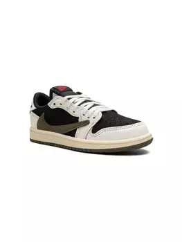 Air Jordan 1 Low Travis Scott - Оливковые Кроссовки Jordan Kids, зеленый