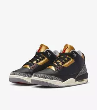 Air Jordan 3 CK9246-067 кроссовки женские черные золотые низкие баскетбольные кроссовки JAB352, черный