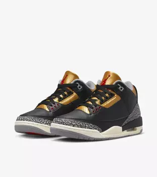 Air Jordan 3 CK9246-067 кроссовки женские черные золотые низкие баскетбольные кроссовки JAB352, черный