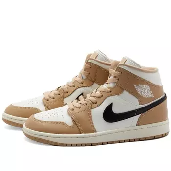 Кроссовки Air Jordan 1 Mid, коричневый/черный/белый