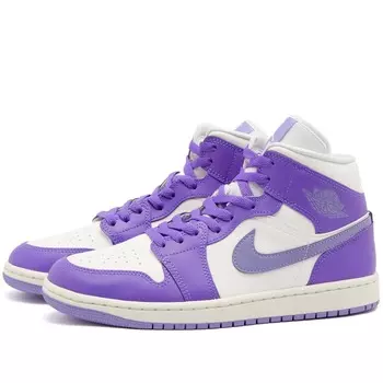 Кроссовки Air Jordan 1 Mid W, белый/сиреневый