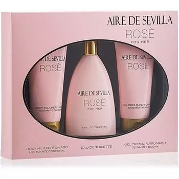 Aire de Sevilla Rose Set Молочко для тела Туалетная вода Гель для душа для женщин — набор из 3 шт. Instituto Espaol