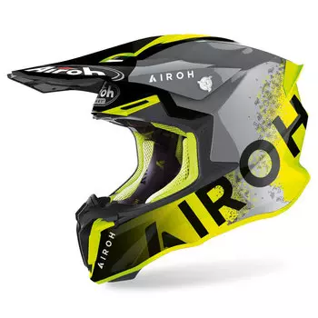 Шлем Airoh Twist 2.0 Bit для мотокросса, серый/желтый