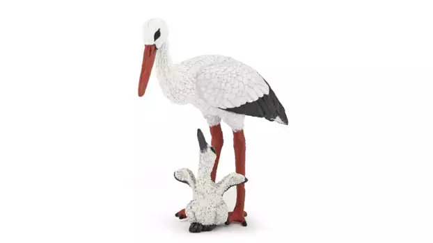 Аист с детенышами аиста Papo