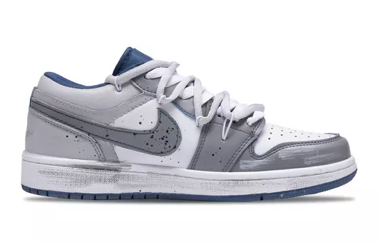 AJ1 Винтажные баскетбольные кроссовки мужские низкие черный/серый Jordan