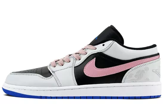 AJ1 Винтажные баскетбольные кроссовки мужские низкие розовый Jordan, серый