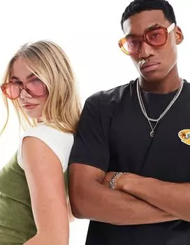 AJ Morgan — большие угловатые солнцезащитные очки ржавого цвета