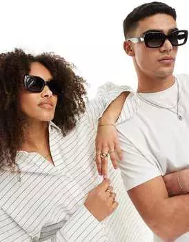 AJ Morgan Черные прямоугольные солнцезащитные очки