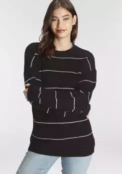 AJC вязаный свитер, в полоску, черно-белый