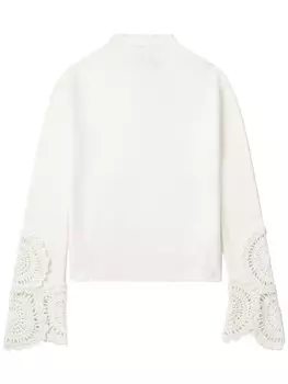 Aje джемпер Mosaic в технике кроше, нейтральный цвет