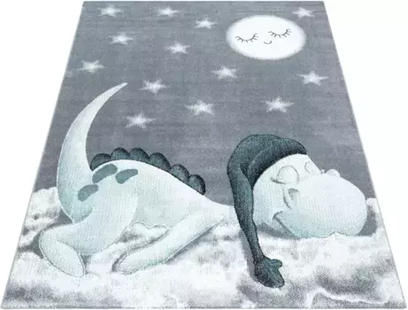 Айылдыз Ковры Детский ковер "Бэмби 840", прямоугольный, мотив дракона, короткий ворс Ayyildiz Teppiche 80х150 см, синий