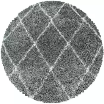 Айылдыз Ковры Ковер Мохнатый "ALVOR 3401", круглый Ayyildiz Teppiche 80 см, серый