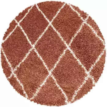 Айылдыз Ковры Ковер Мохнатый "ALVOR 3401", круглый Ayyildiz Teppiche 120 см, цвет terra