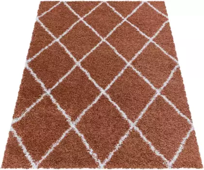 Айылдыз Ковры Ковер Мохнатый "ALVOR 3401", прямоугольный, гостиная Ayyildiz Teppiche 140х200 см, цвет terra