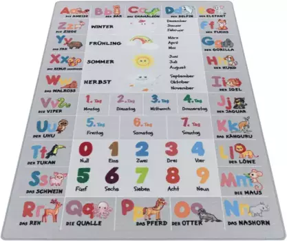 Айылдызские ковры детский ковер "PLAY 2904", прямоугольный, прочный с коротким ворсом, ковер для игрового обучения, детская комната Ayyildiz Teppiche 200х290 см, серый