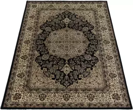 Айылдызские ковры "КАШМИР 2608", прямоугольные, восточного вида, легко чистятся, прочные, с коротким ворсом, для гостиной Ayyildiz Teppiche 120х170 см, черный