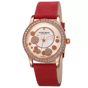 AK843 Повседневные часы в круглом корпусе Akribos, розовое золото