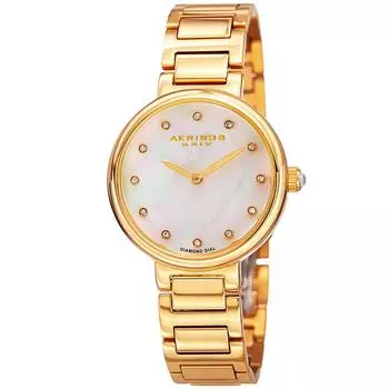 AK877 Повседневные часы в круглом корпусе Akribos, золото