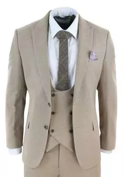 AK-23 Твидовый костюм-тройка в елочку TruClothing, коричневый